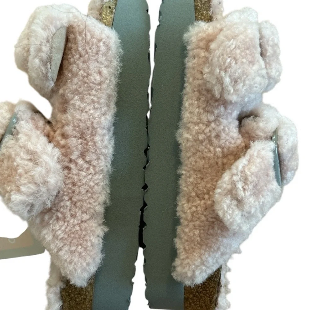 Papillio by Birkenstock Arizona Sandals-Teddy Bear Shearling-Pink-Women’s sz 37 - Picture 6 of 10